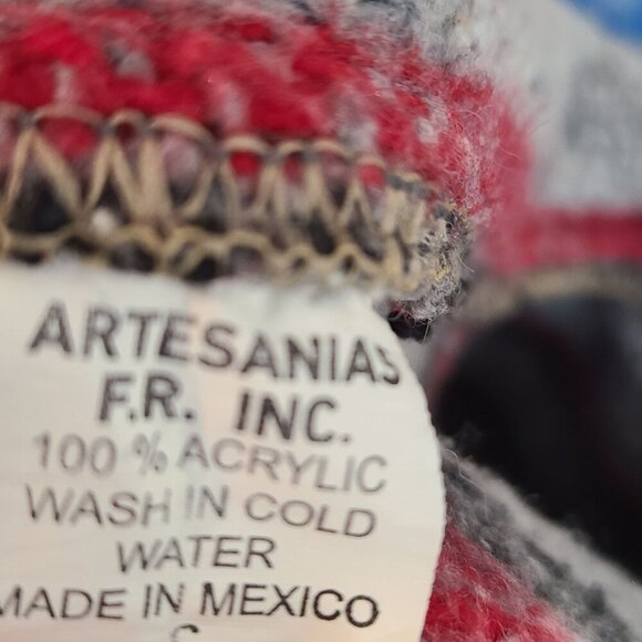 Artesanias Women's Long Sleeve Hooded Drug Rug Multi Color Striped Size S Surf - Picture 7 of 7